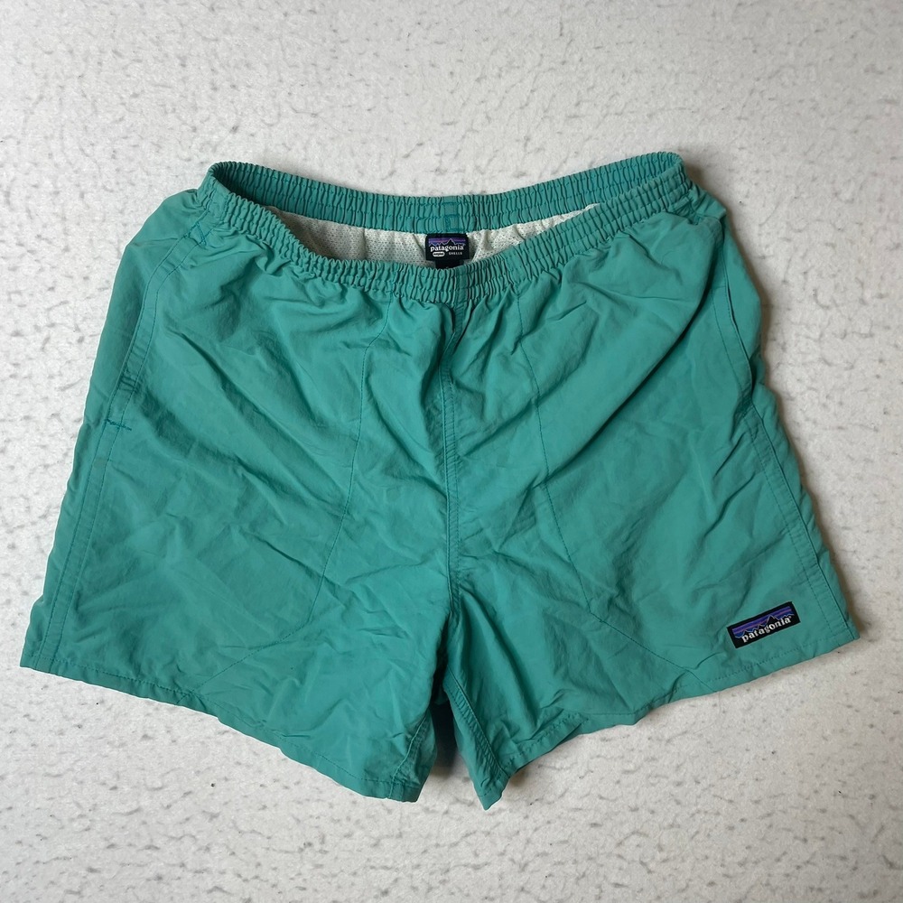 Patagonia Baggies Shorts Mens Small Teal Blue NetPlus Nylon 5" Inseam